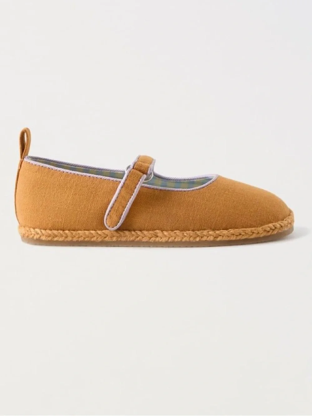 Zara Kids Orange Linen Mary Jane Shoes size 5.5